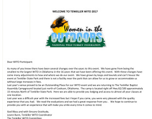 Preview of Women in the Outdoors Registration Packet